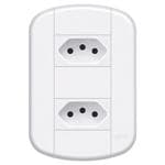 Tomada Dupla Distanciada 2P+T Blanc 10a/250v Fame